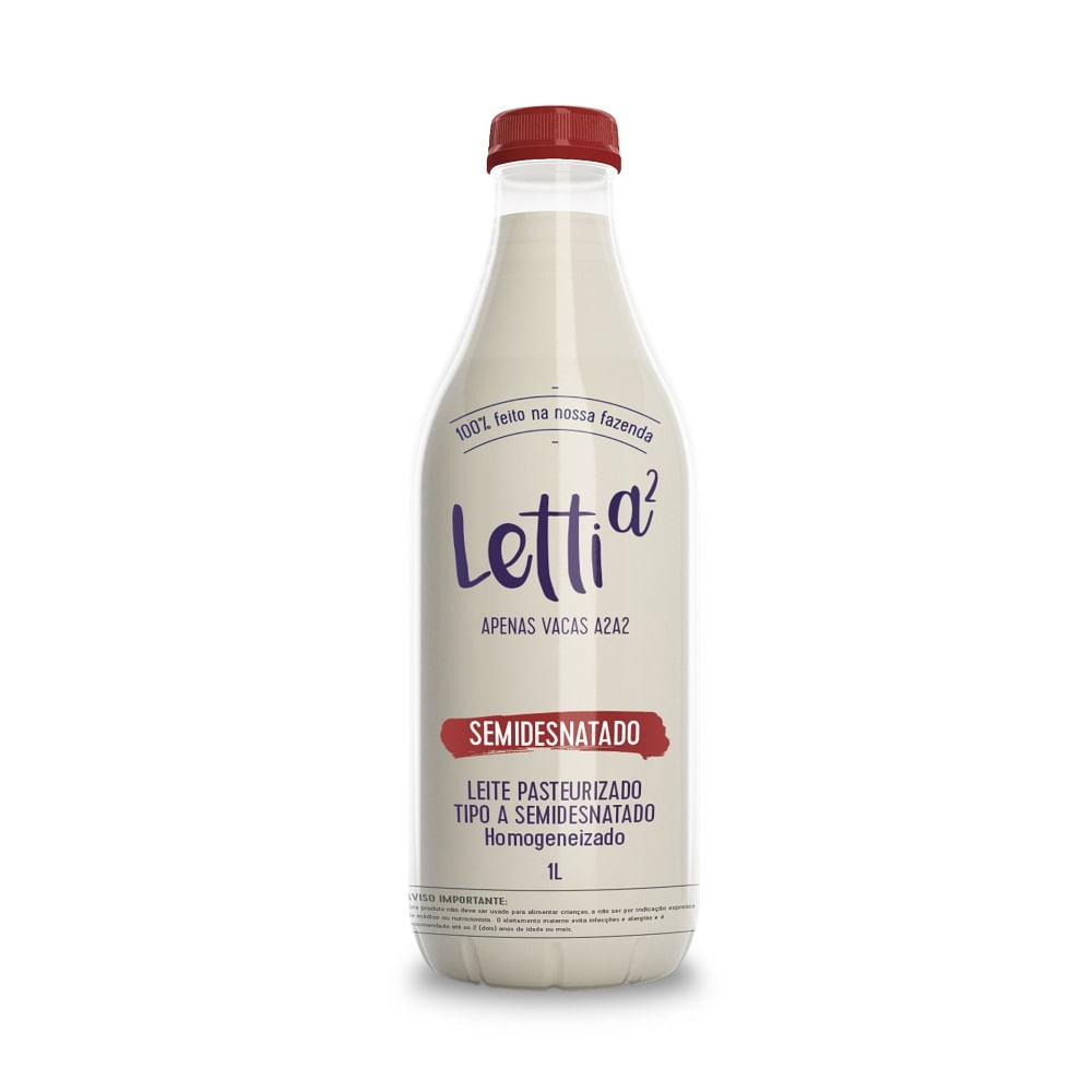 Leite Pasteurizado Letti Semi Desnatado 1L Garrafa
