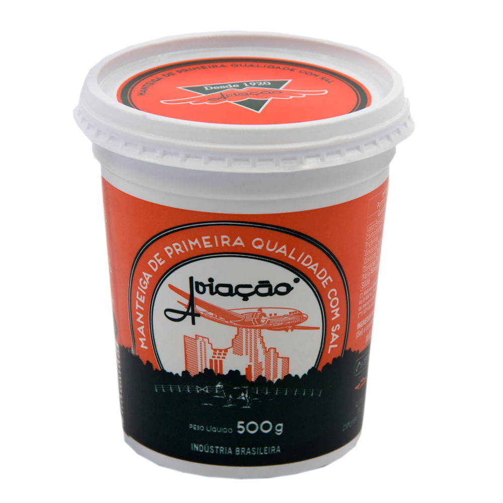 Manteiga Aviacao 500g Pote Com Sal