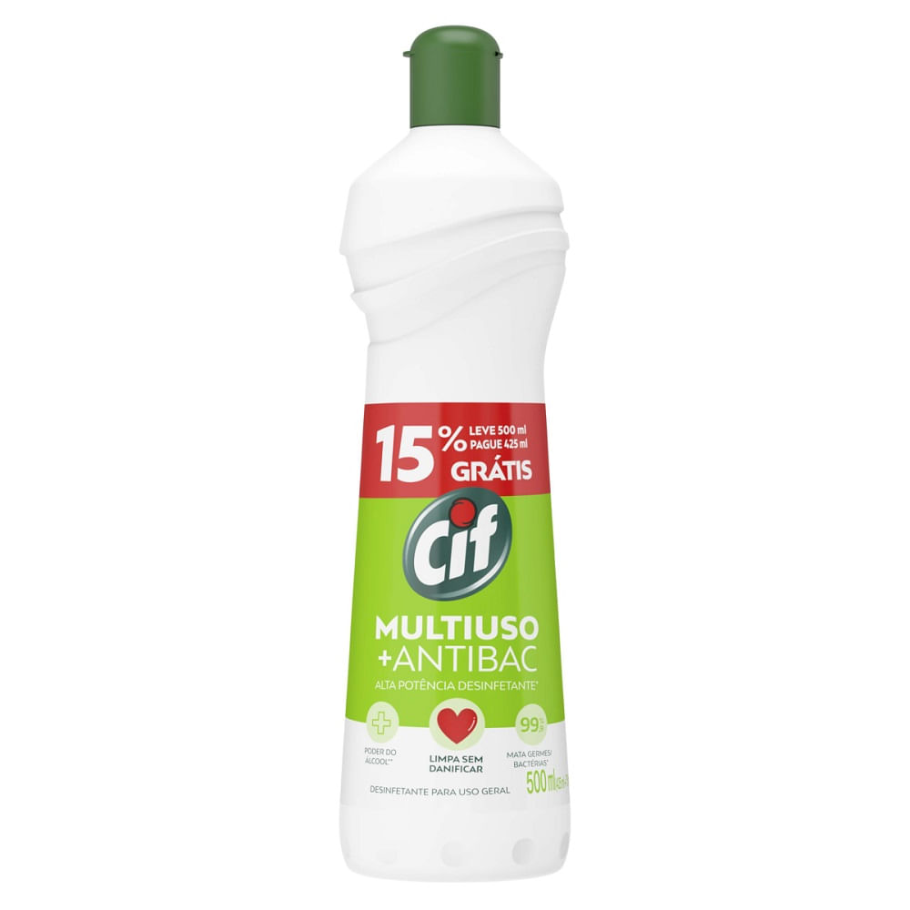 Limpador Multiuso Cif Antibac 500ml 15% Grátis