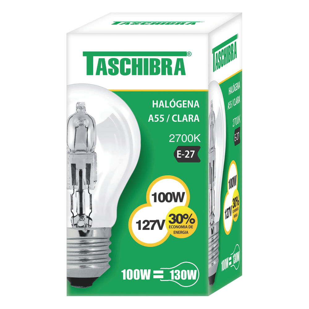 Lampada Taschibra Halogena A55 100w 127v