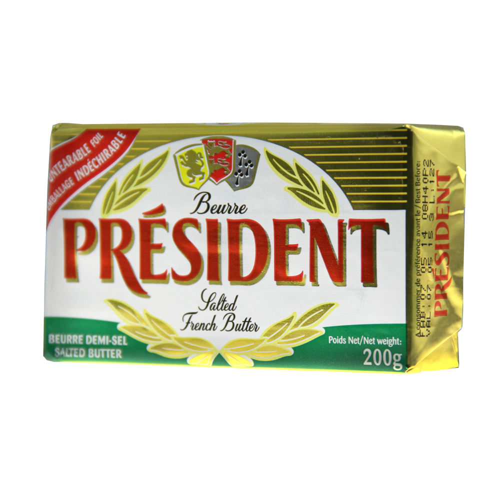 Manteiga Tablete President 200g Com Sal