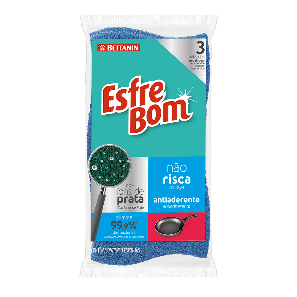 Esponja Esfrebom Não Risca Com 3 Unidades