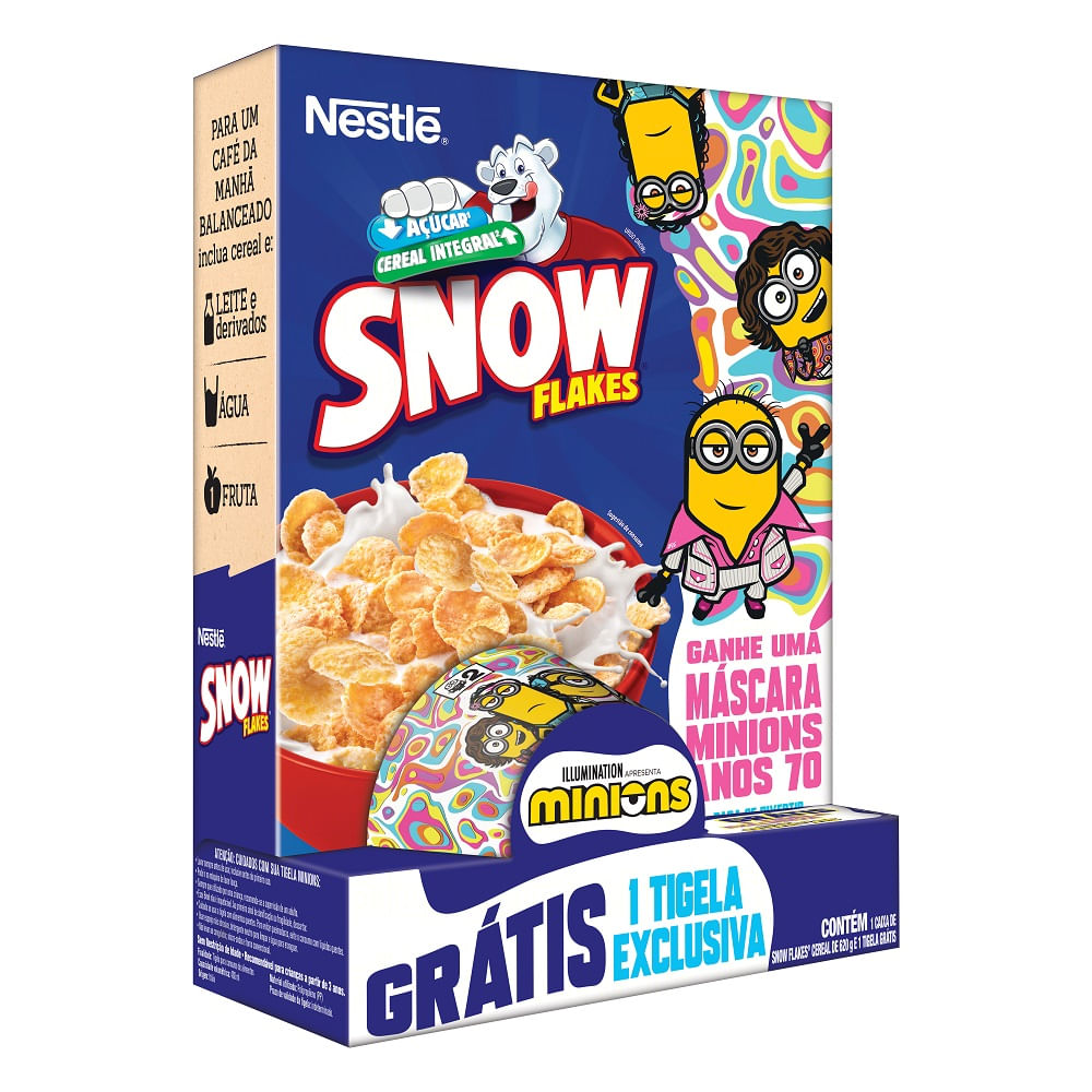 Promopack Cereal Matinal Snow Flakes 620g + Grátis Tigela Minions