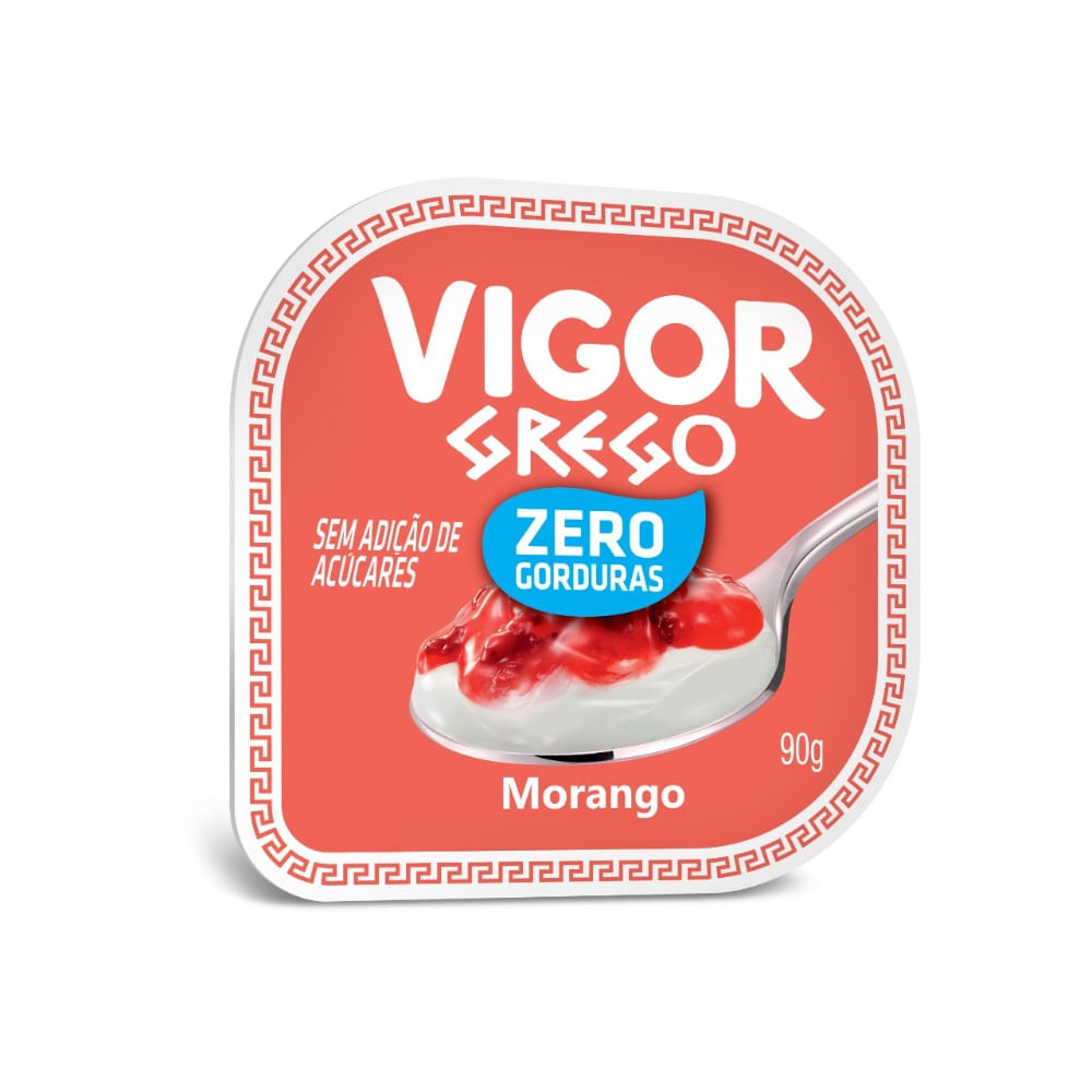 Iogurte Grego Zero Morango 90g Vigor