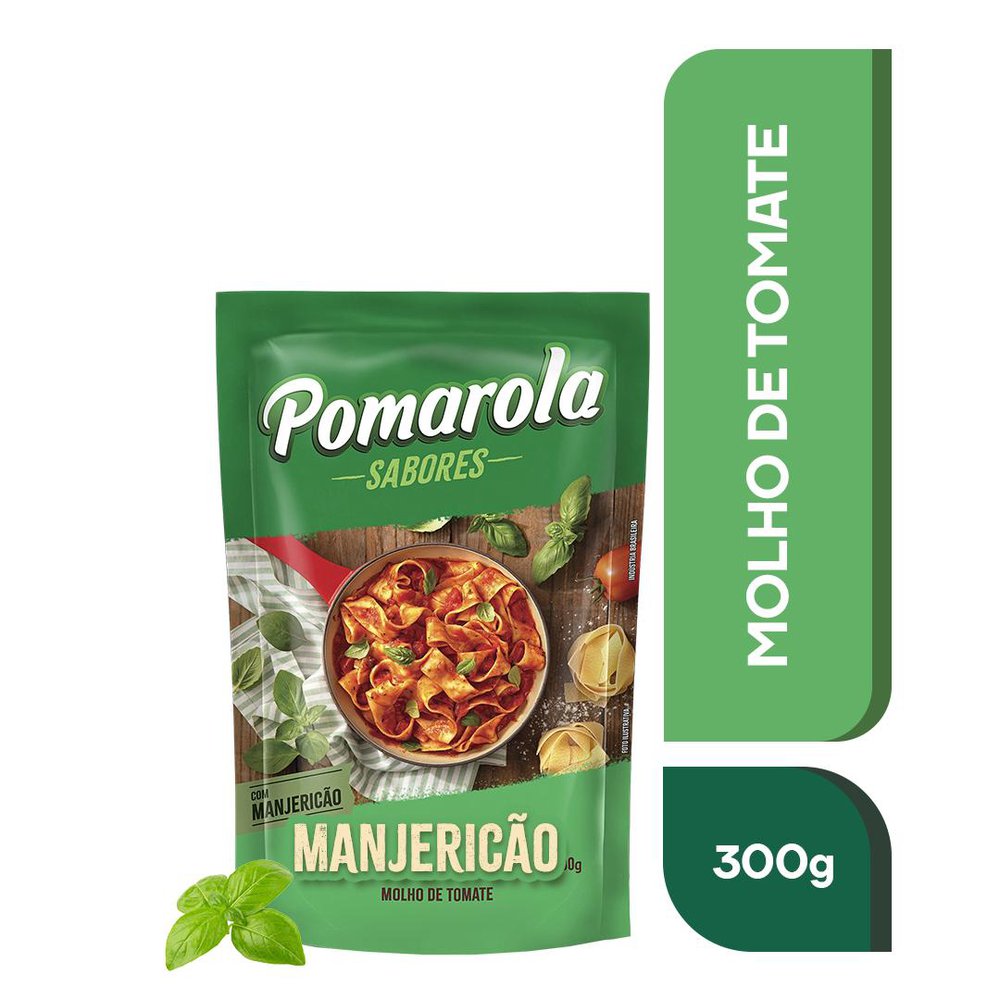 Molho de Tomate Pomarola Manjericão Sachê 300g