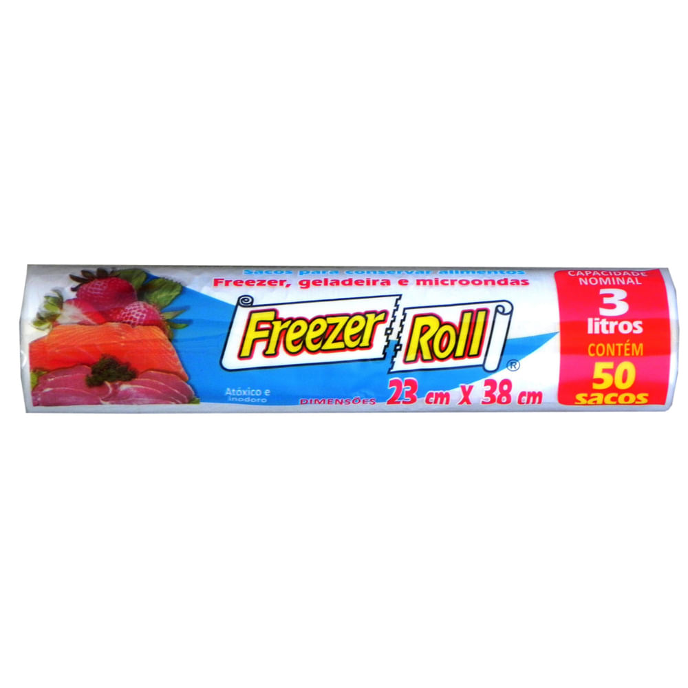 Saco Freezer Dover Roll Com 50 3l 23x38cm