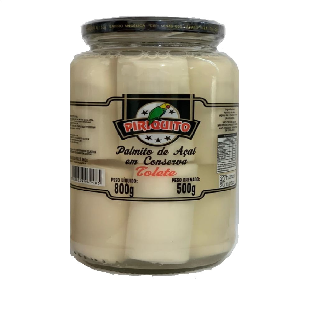Palmito Piriquito Açaí Tolete 500g