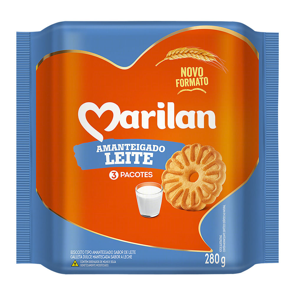 Biscoito Amanteigado Marilan Leite 280g