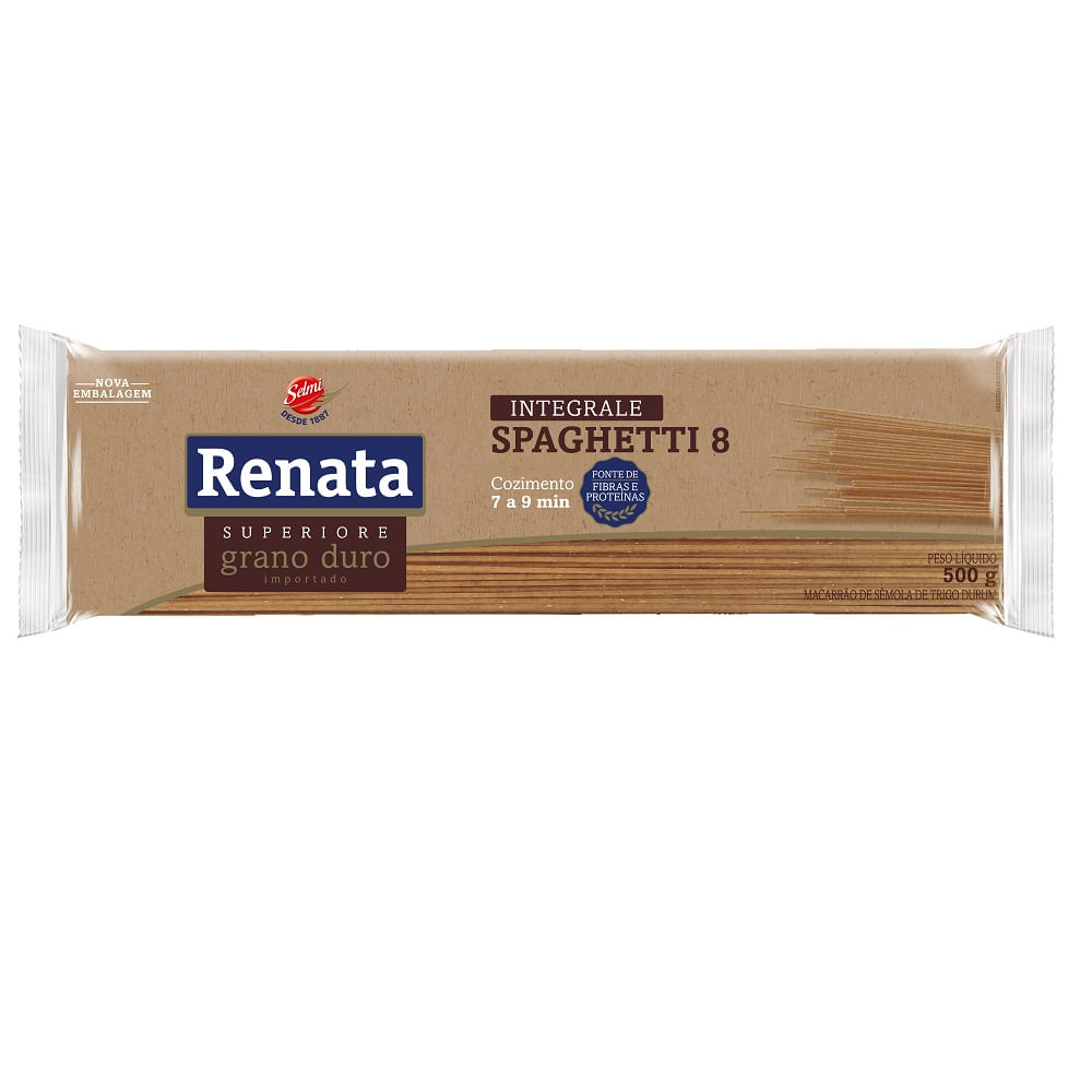 Macarrão Integral Renata 500g Spaghetti N8