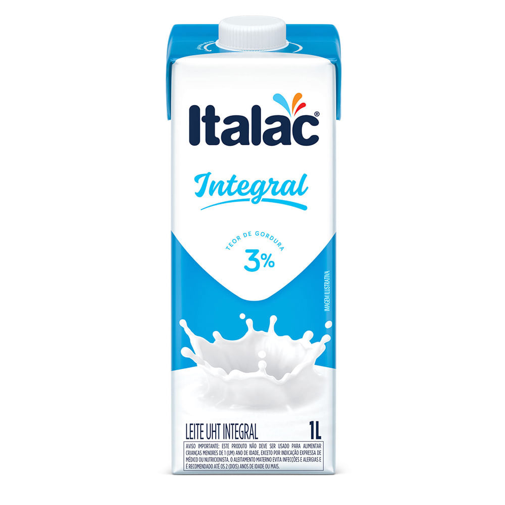 Leite Italac Integral Com Tampa 1L