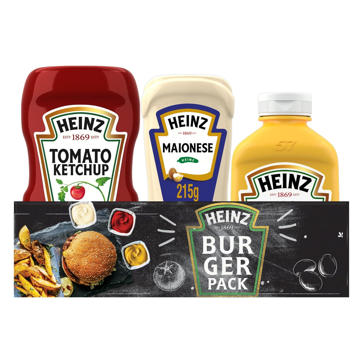Pack Heinz - Ketchup 397g + Maionese 215g + Mostarda 255g