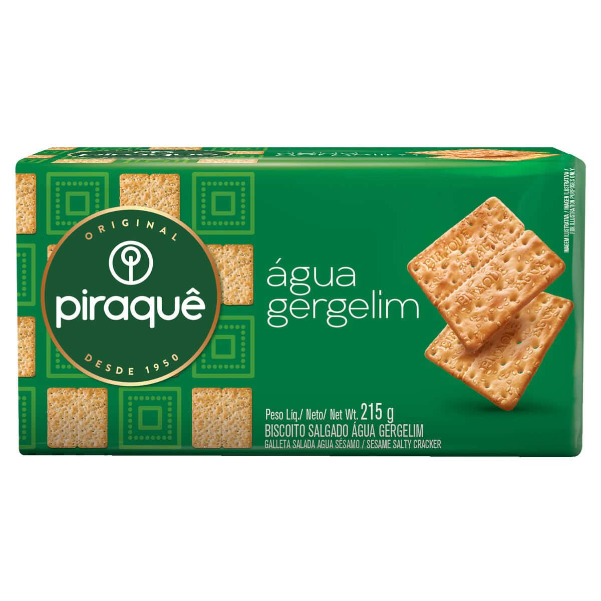 Biscoito Salgado Água Gergelim Piraquê 215g