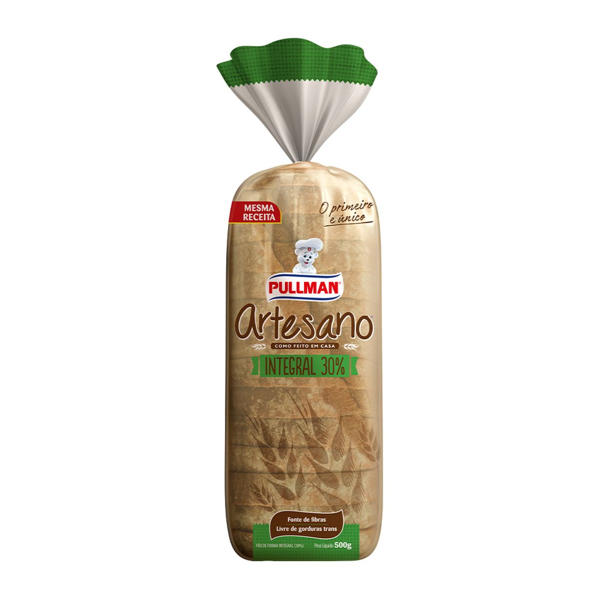 Pão de Forma Artesano Integral Pullman 500g