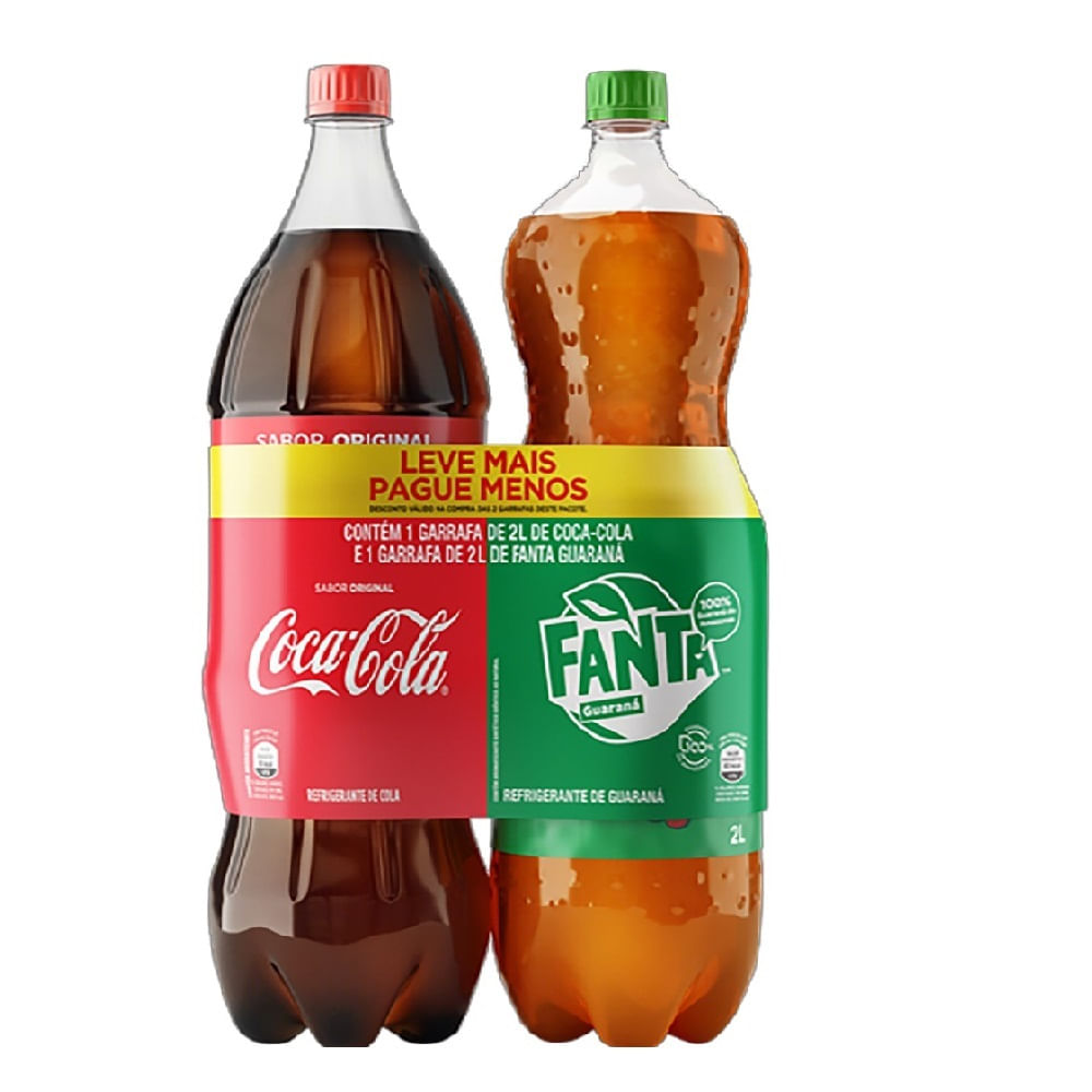 Kit 1 Coca-Cola Original + 1 Fanta Guaraná 2L