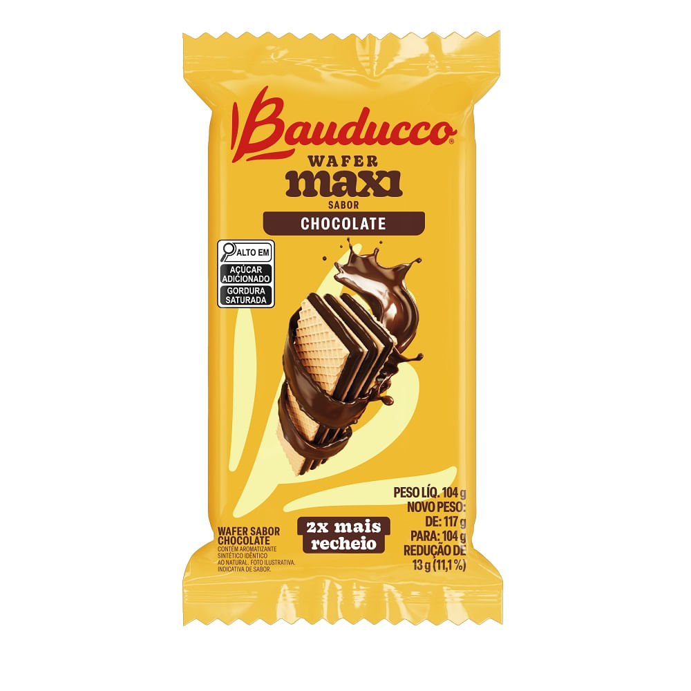 Biscoito Wafer Bauducco 104g Maxi Chocolate