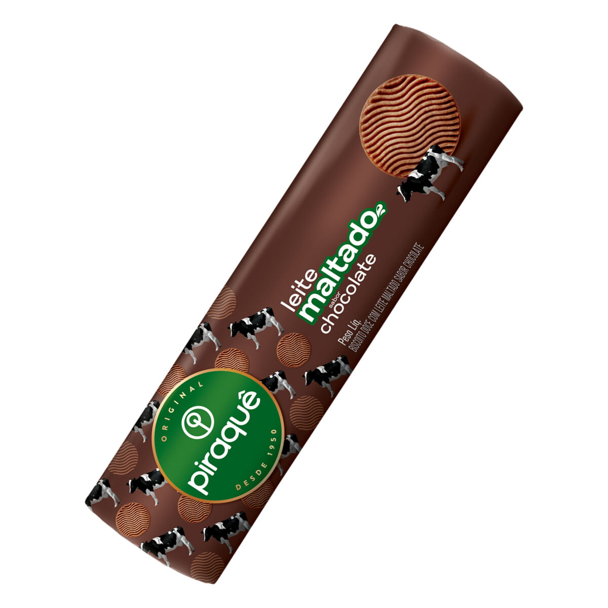 Biscoito de leite maltado Piraquê 132g chocolate