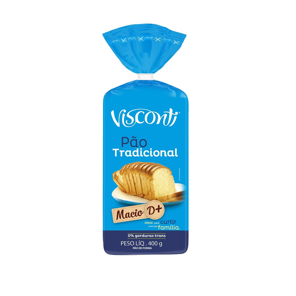 Pão de Forma Tradicional Visconti 400g