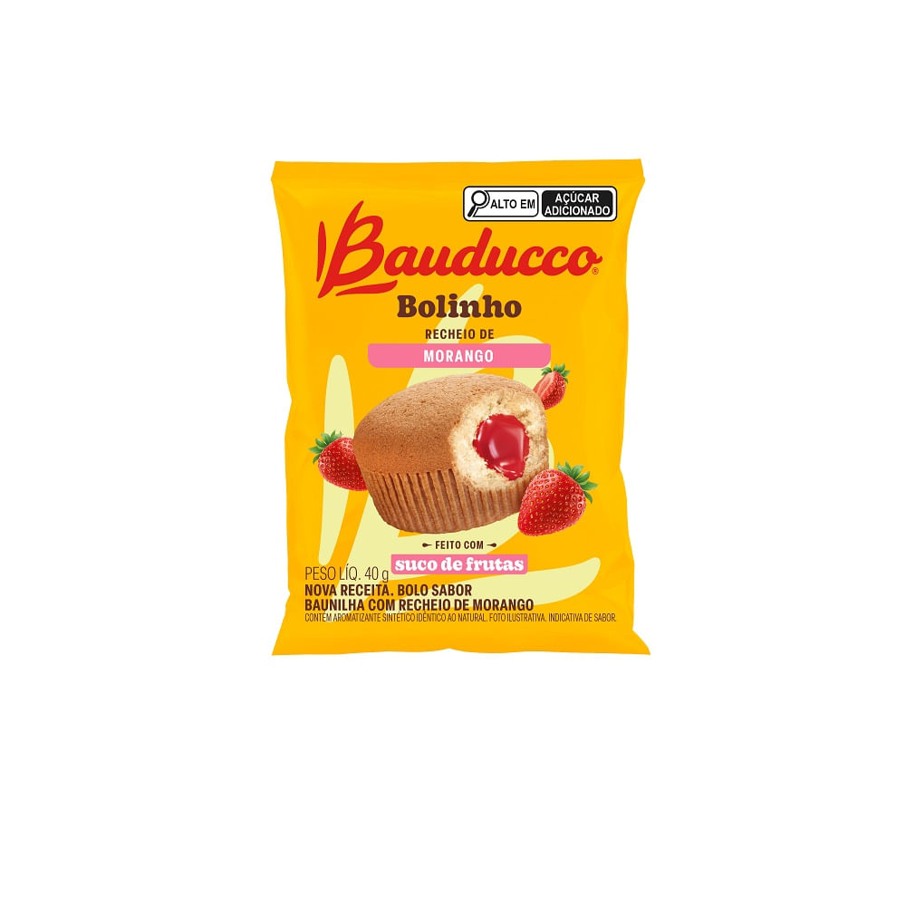 Bolinho Baunilha com Morango Bauducco 40g