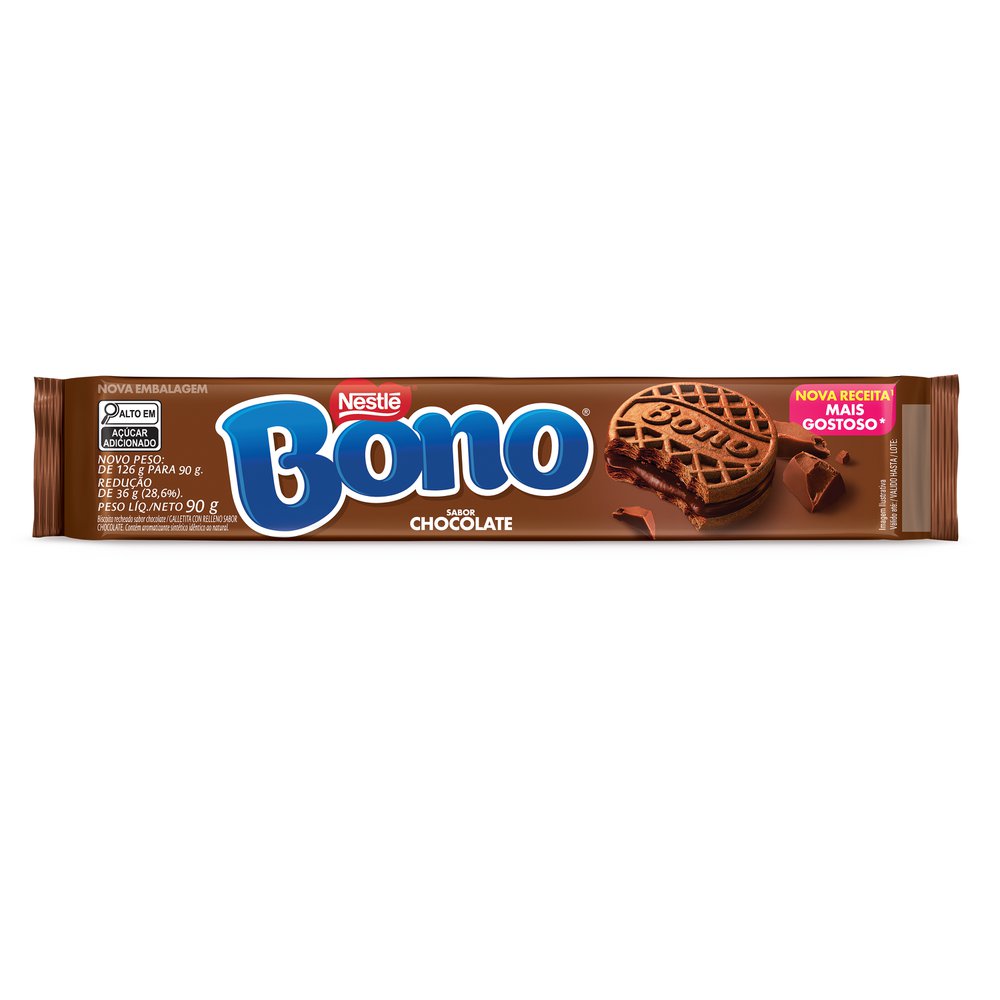 Biscoito Recheado Chocolate Bono 90g Nestlé