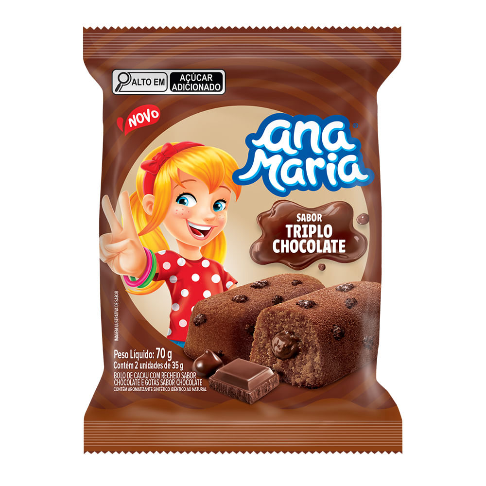 Bolinho Pullman Ana Maria Triplo Chocolate 70g