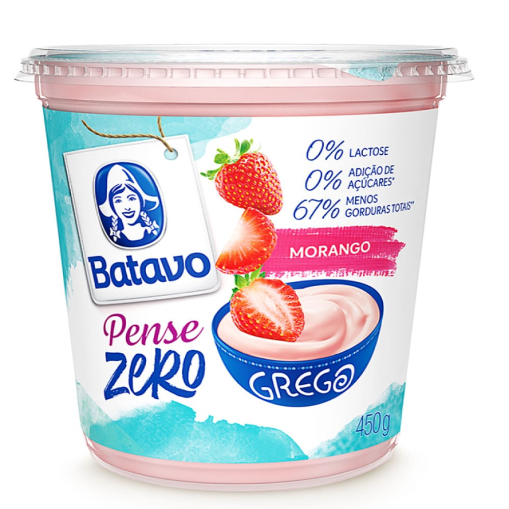 Iogurte Grego Batavo 450g Light Morango