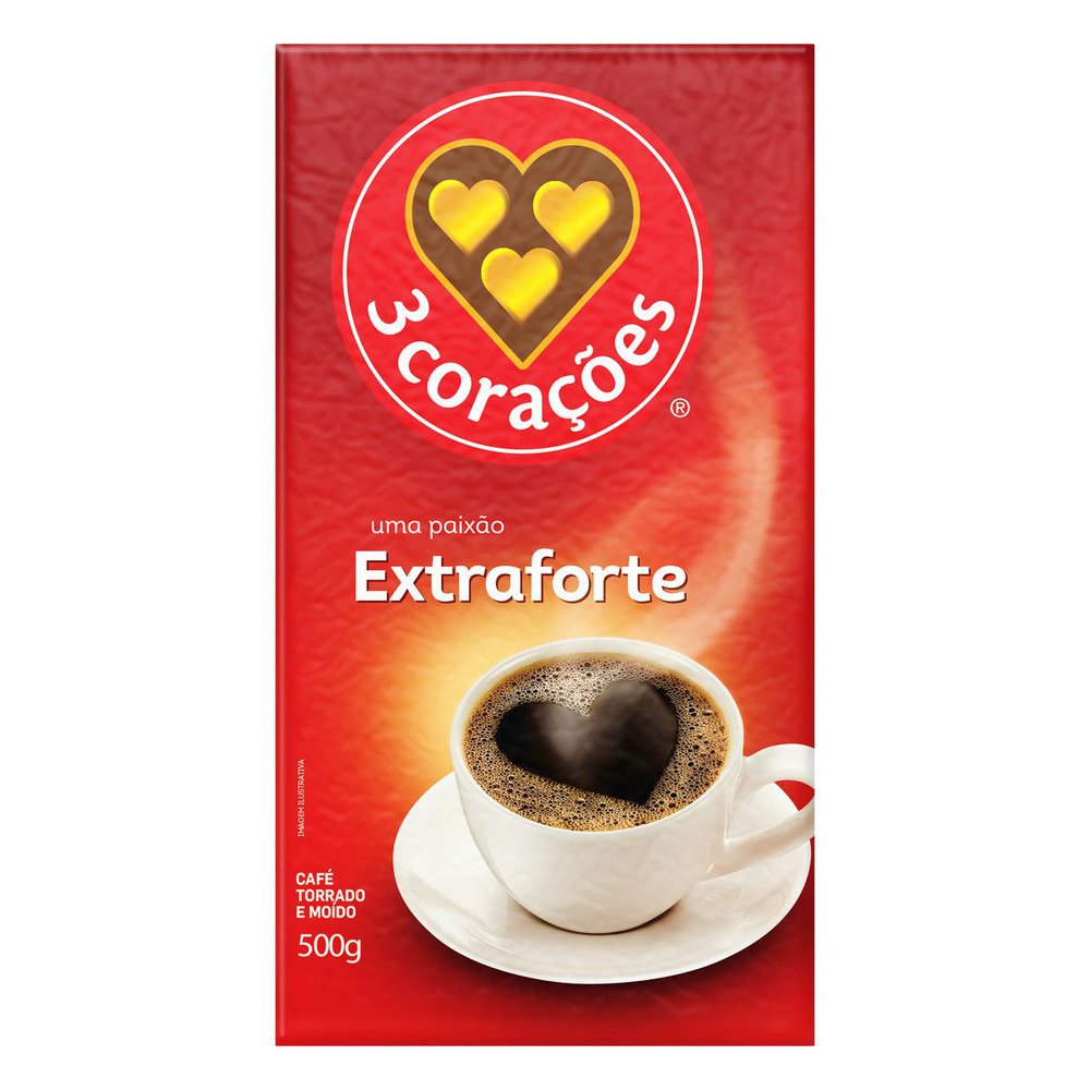 Café Torrado e Moído 3 Corações Extraforte 500g Vácuo