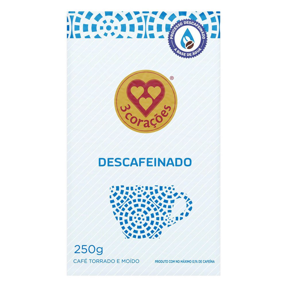 Café 3 Corações Descafeinado 250g Vácuo