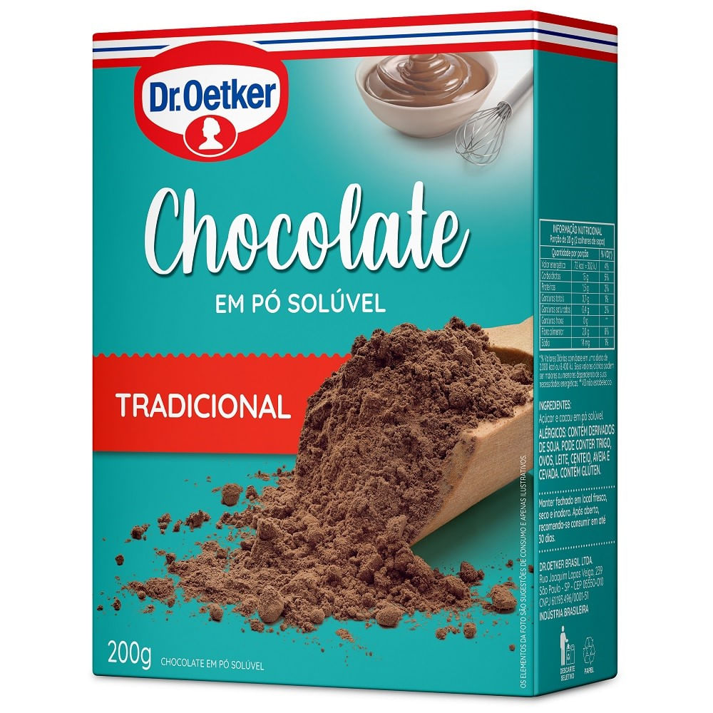 Chocolate Pó Dr Oetker Tradicional 200g