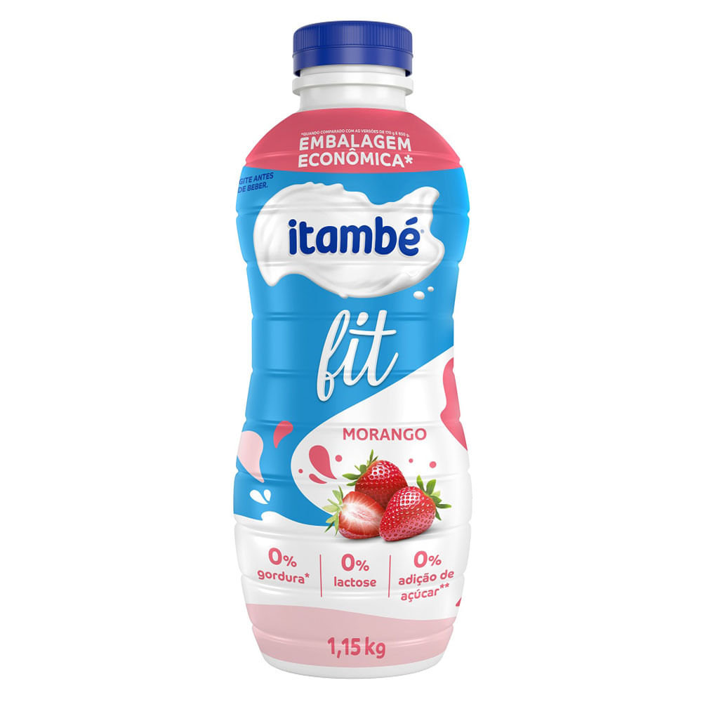 Iogurte Líquido Itambé Zero Lactose Morango 1,15Kg