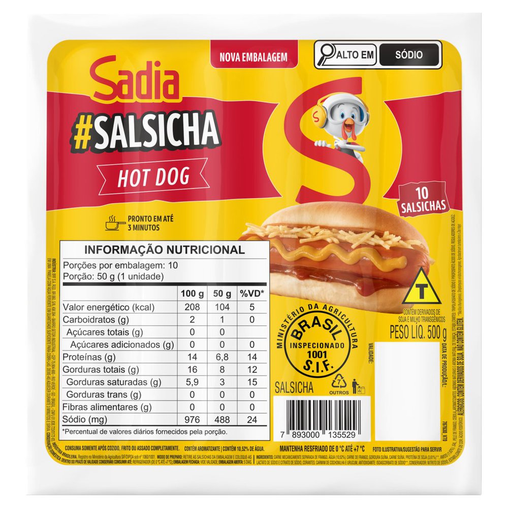 Salsicha Hot Dog 500g Sadia