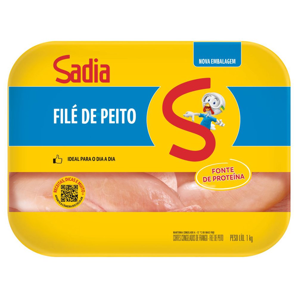 Filé de Peito de Frango Sadia 1kg Bandeja