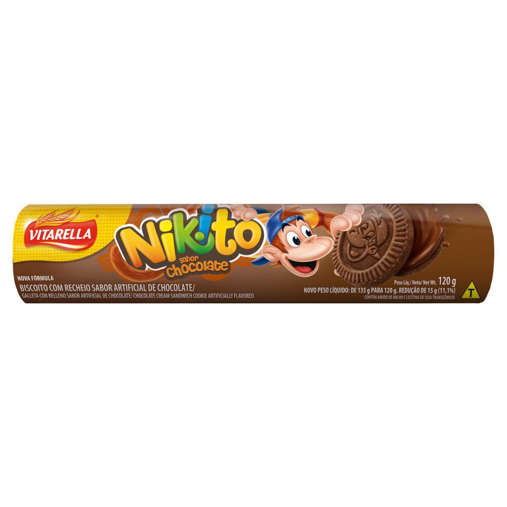 Biscoito Recheado Nikito Chocolate 120g