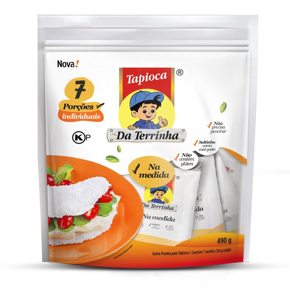 Goma pronta para tapioca Da Terrinha 490g Com 7 Porçõe