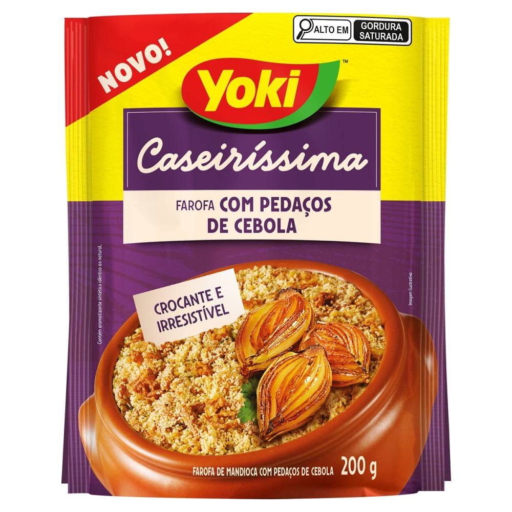 Farofa Pronta Caseiríssima Yoki 200g Pedaços de Cebola