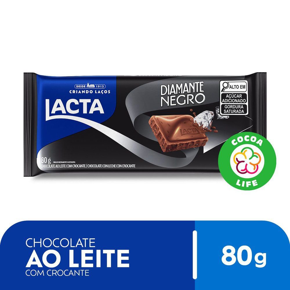 Chocolate ao leite Diamante Negro 80g