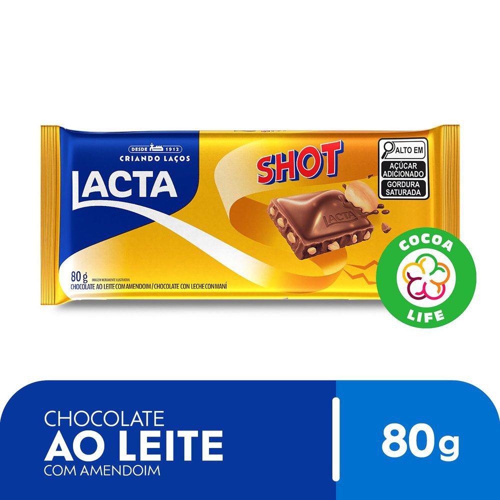 Chocolate ao leite com amendoim Shot 80g