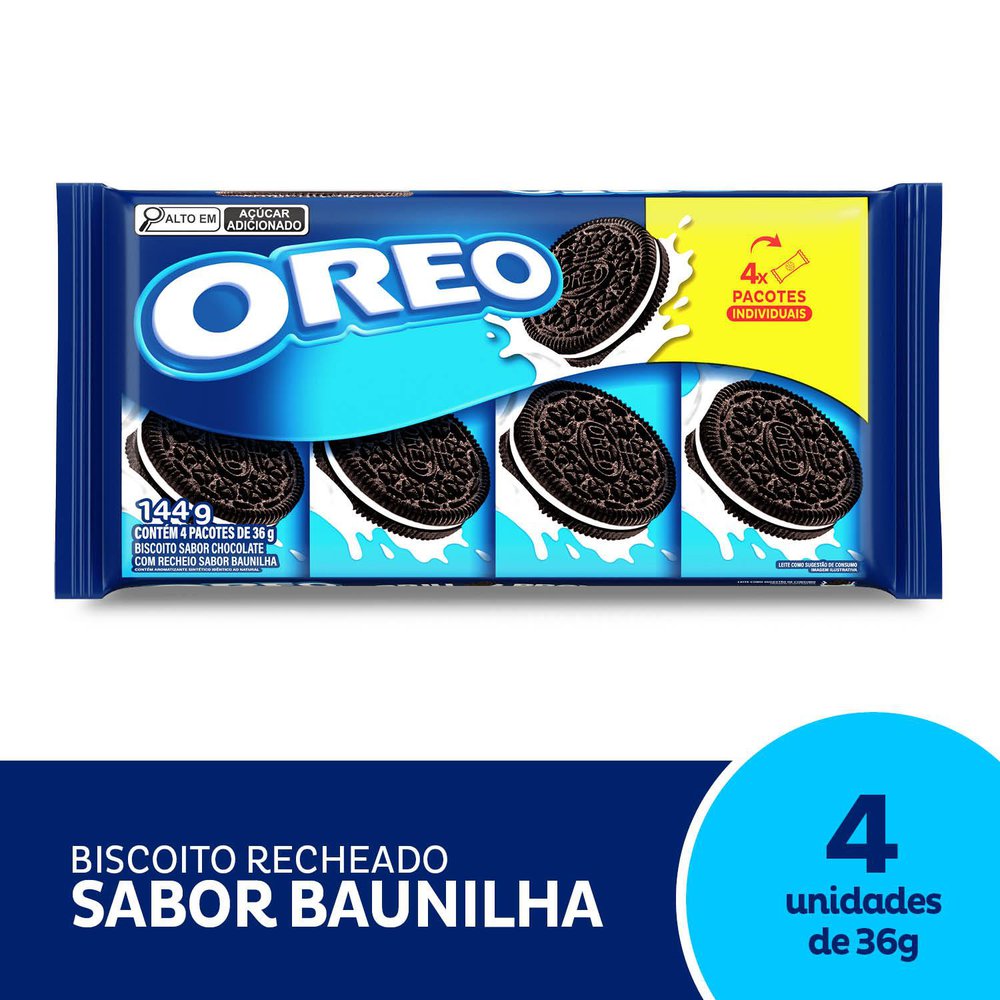 Biscoito Recheado Oreo Original Multipack 144g