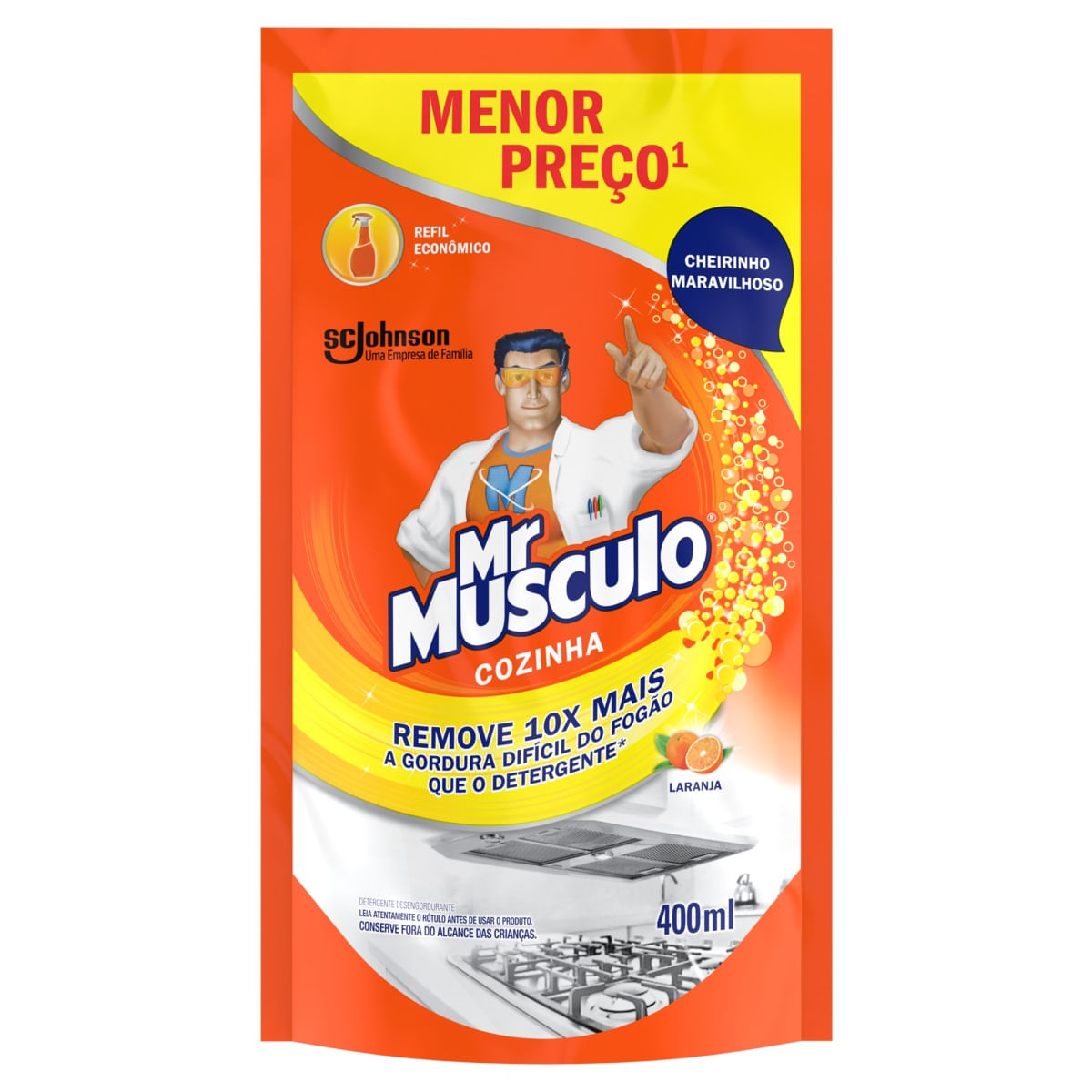 Limpador Desengordurante Mr Músculo Laranja 400ml Sachê