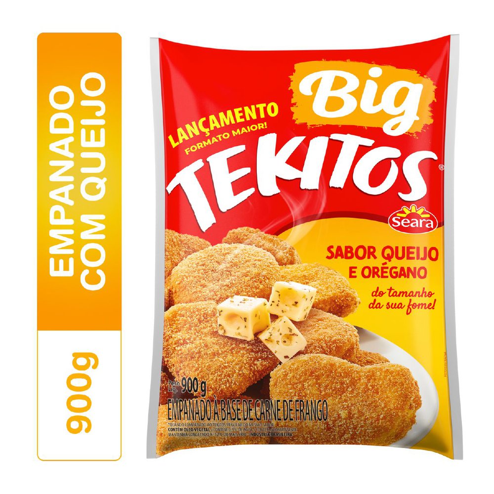 Empanado Frango Tekitos Big Queijo E Orégano 900g