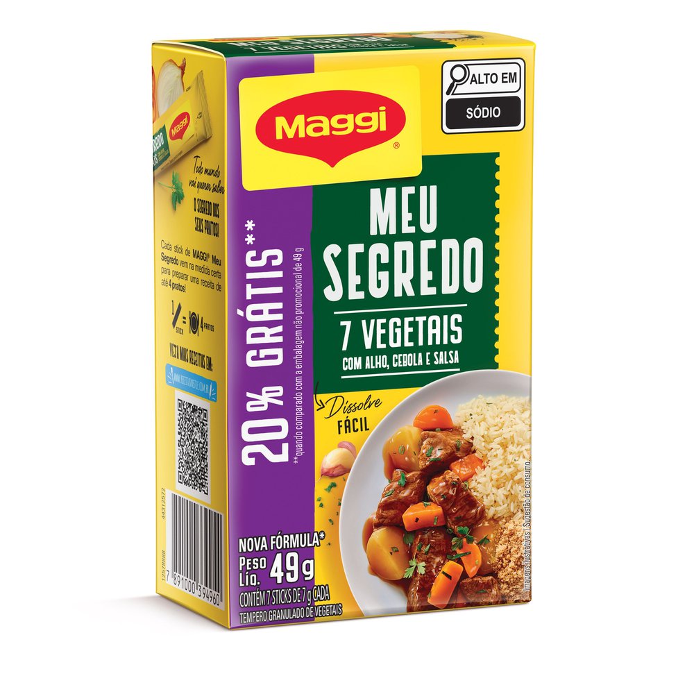 Tempero Pronto Maggi Meu Segredo 7 Vegetais 49g 20% de desconto