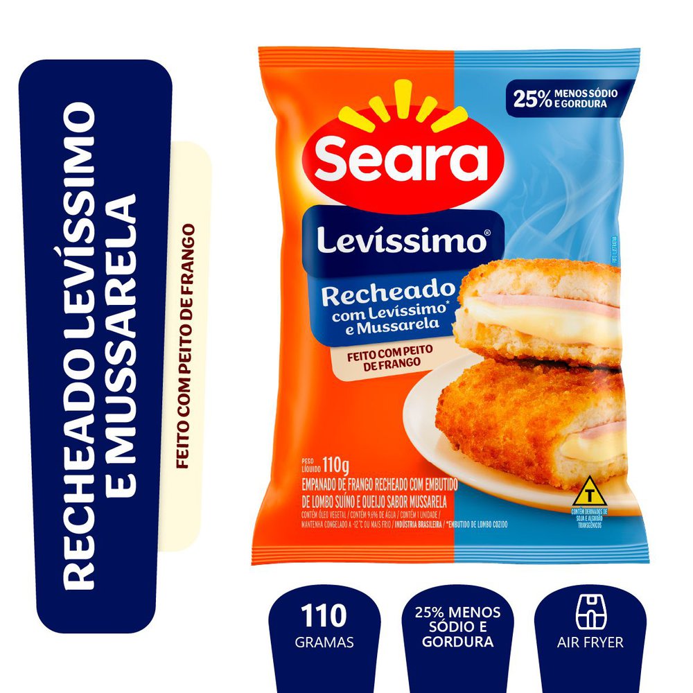 Empanado de Peito Frango com Muçarela Levíssimo Seara 110g
