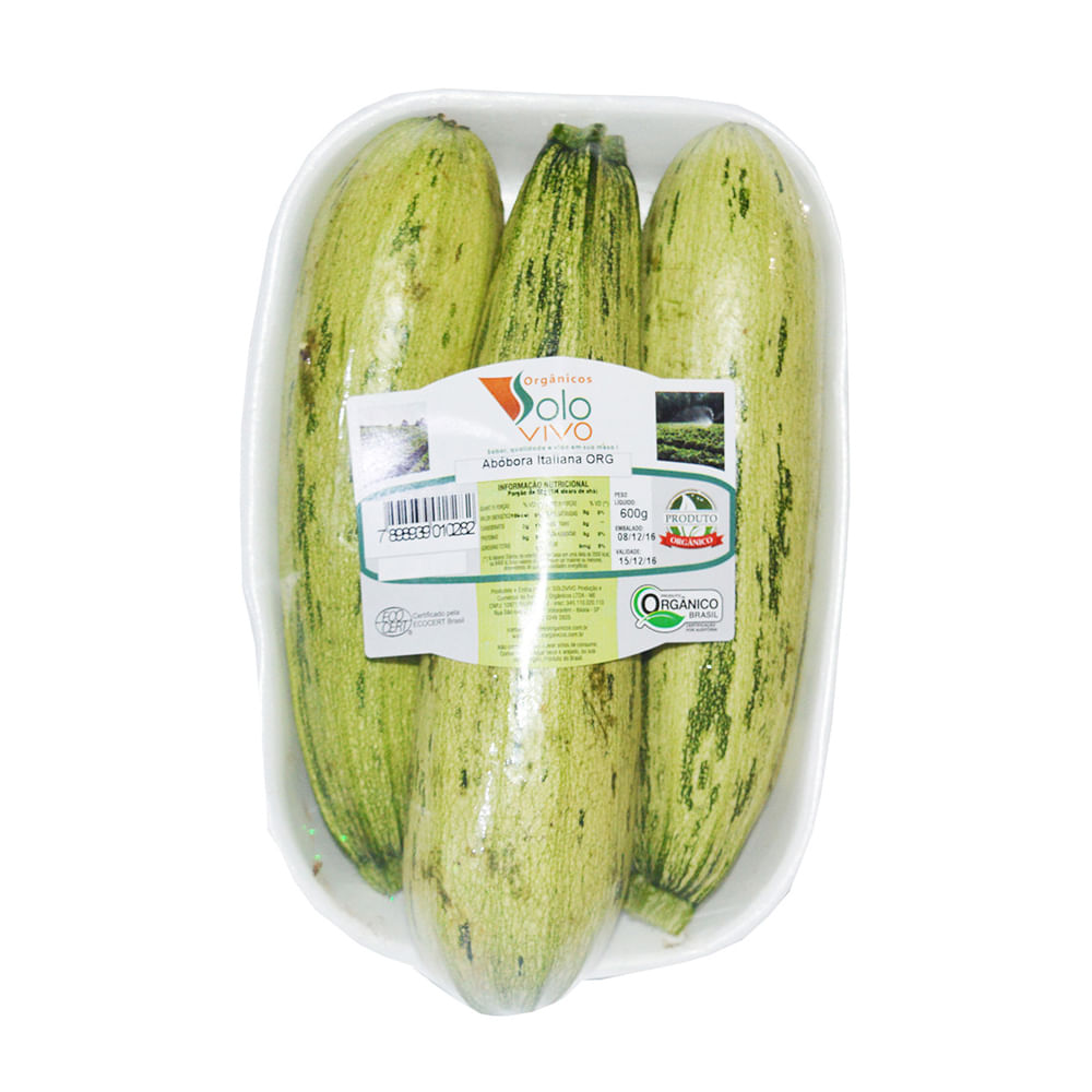 Abobrinha Italiana Organica Solo Vivo 600g