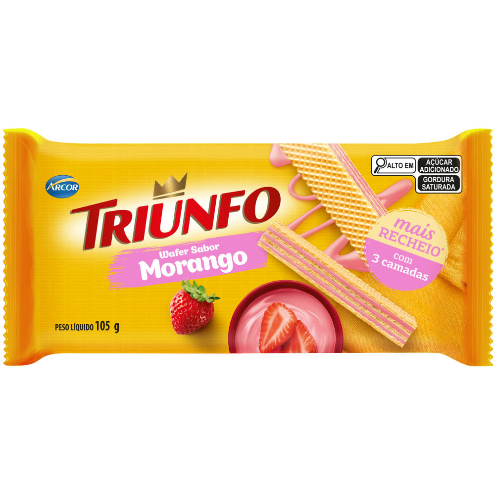 Biscoito Wafer Triunfo Morango 105g