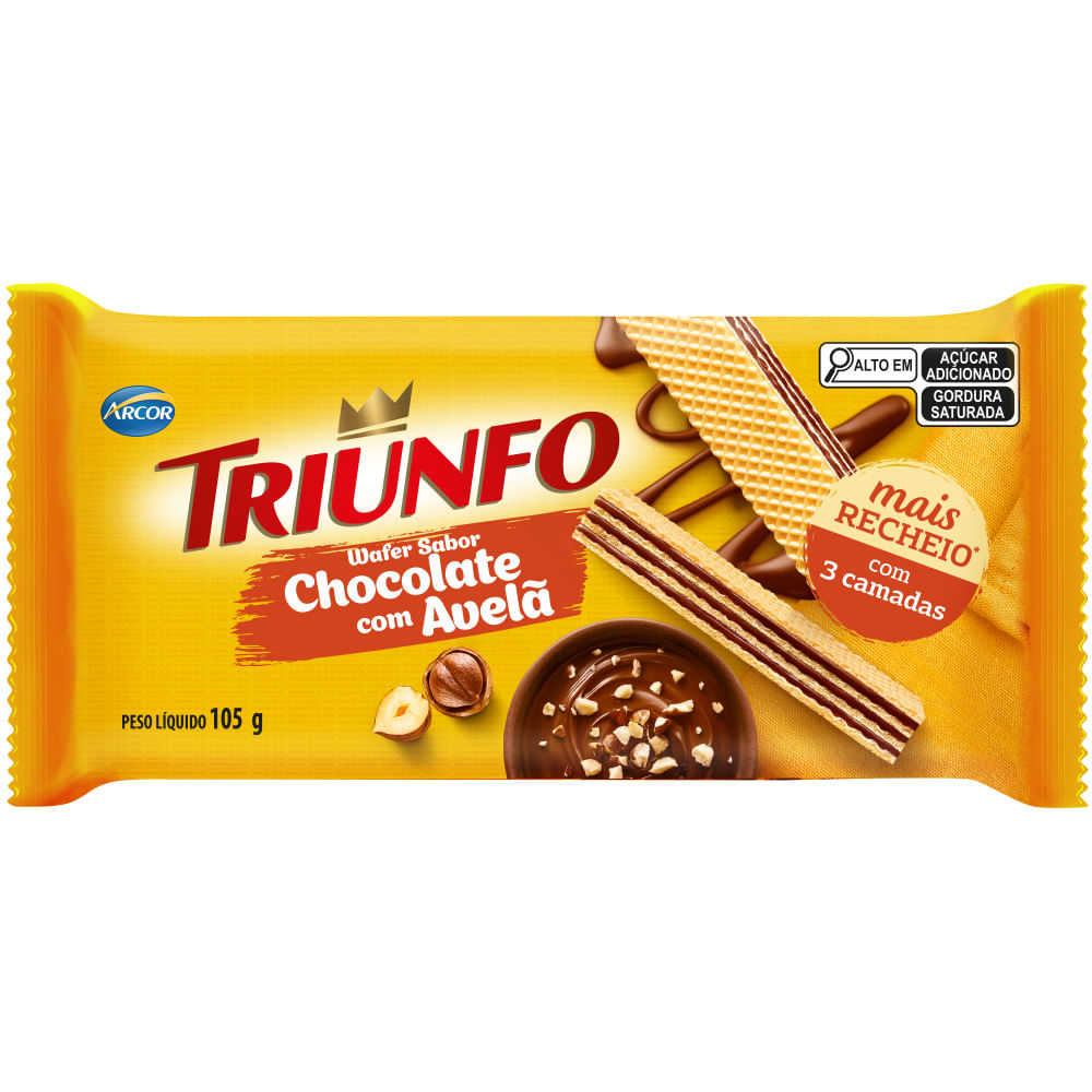 Biscoito Wafer Triunfo 105g Choco Avelã
