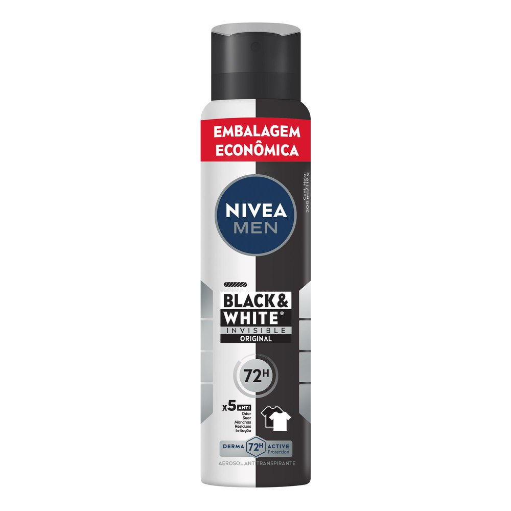 Desodorante Nivea Men Aerossol Invisible Black & White 200ml