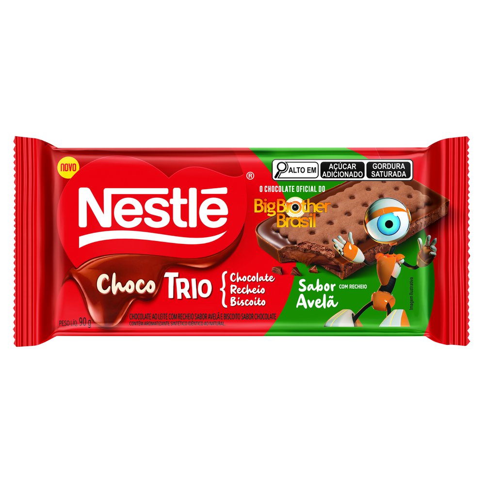 Chocolate Nestlé Choco Trio Avelã 90g
