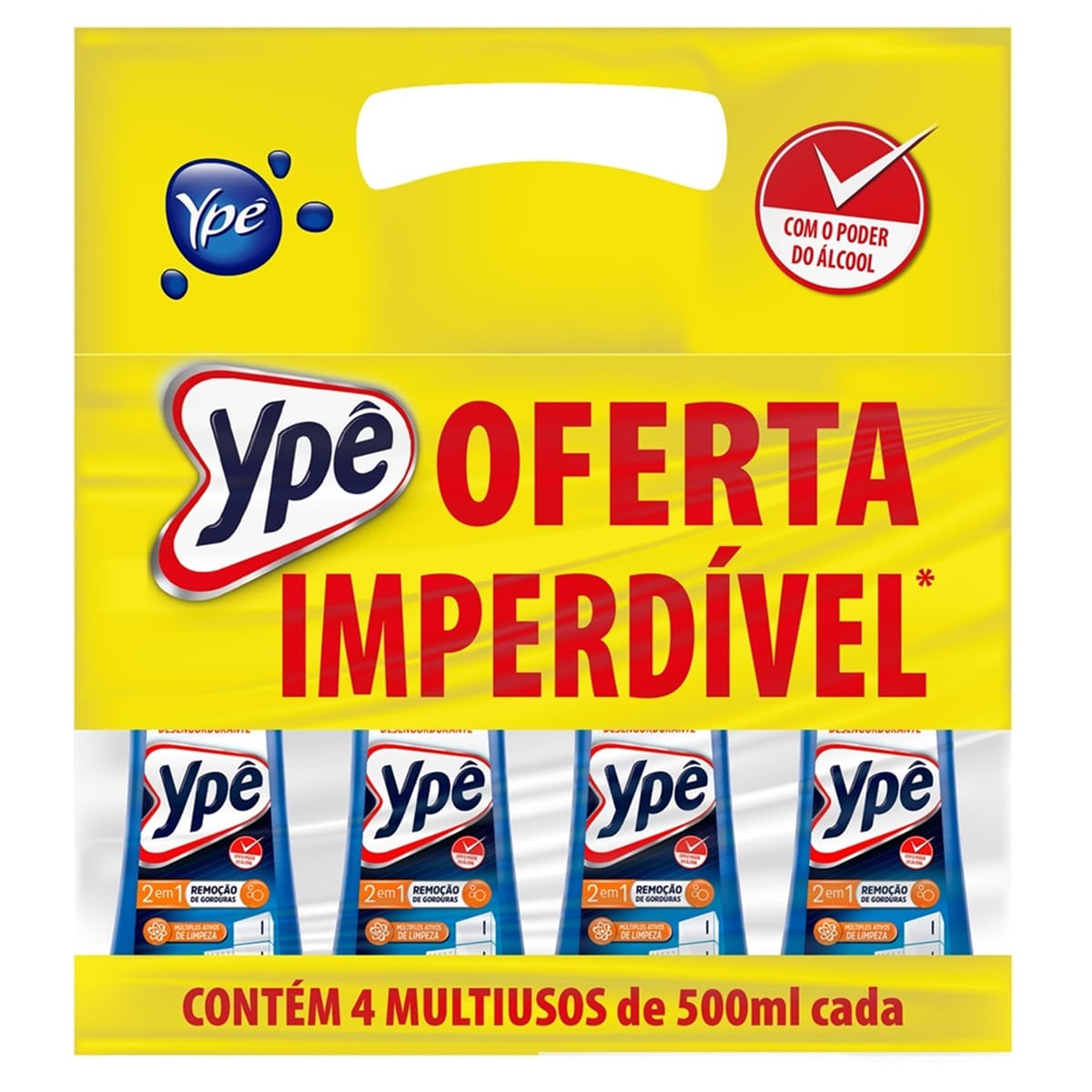 Limpador Multiuso Ypê 500ml com 4 Unidades