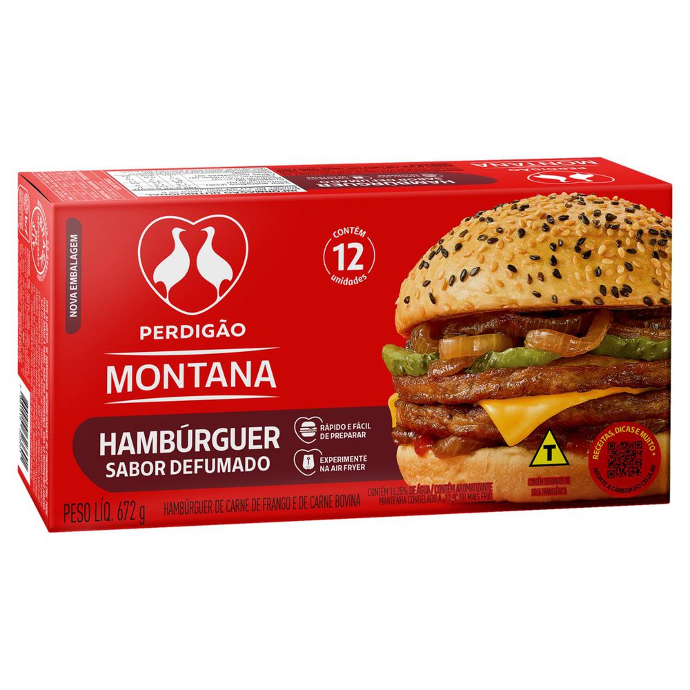 Hamburguer misto defumado Perdigão 12 unidades 672g