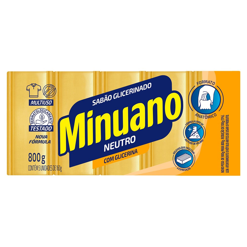 Sabão Pedra Minuano Neutro Com 5 Unidades