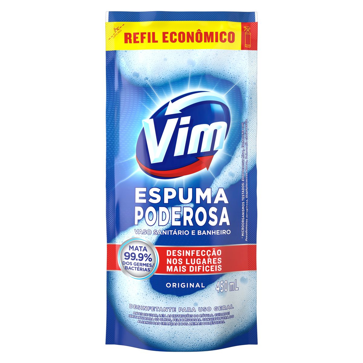 Produto de Limpeza Desinfetante VIM Espuma Poderosa Refil 450ml
